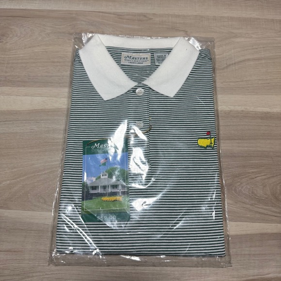 Masters Collection Tops - Masters Collection Polo 2003 Womens Large Green White Striped Golf NWT Vintage